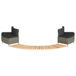 Vidaxl cadre de bain � remous gris r�sine tress�e bois massif dacacia enceinte de spa enceinte de spa ...