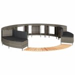 Vidaxl cadre de bain � remous gris r�sine tress�e bois massif dacacia enceinte de spa enceinte de spa ...