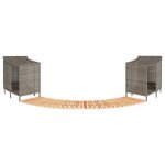 Vidaxl cadre de bain � remous gris r�sine tress�e bois massif dacacia cadre de spa enceinte de spa de ...