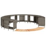 Vidaxl cadre de bain � remous gris r�sine tress�e bois massif dacacia cadre de spa enceinte de spa de ...