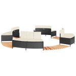 Vidaxl cadre de bain � remous noir r�sine tress�e bois massif dacacia enceinte de spa enceinte de spa ...