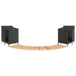 Vidaxl cadre de bain � remous noir r�sine tress�e bois massif dacacia cadre de spa enceinte de spa de ...