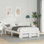 Vidaxl cadre de lit 120 x 200 cm en pin blanc pas besoin de sommier facile � monter style contemporain ...