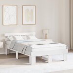 Vidaxl cadre de lit blanc 140x190 cm en bois massif de pin 872447
