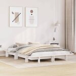 Vidaxl cadre de lit blanc 140x190 cm bois de pin massif meuble de chambre à coucher sommier lit en bois ... Vidaxl cadre de lit blanc 140x190 cm bois de pin massif meuble de chambre à coucher sommier lit en bois ...