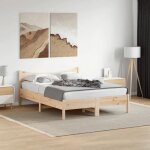 Vidaxl cadre de lit lit double avec sommier  lattes lit adulte meuble chambre  coucher moderne 140x190 ...
