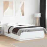 Vidaxl cadre de lit lit double avec sommier  lattes lit adulte meuble de chambre  coucher moderne blanc ...