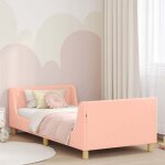 Vidaxl cadre de lit pour enfants avec t�te de lit rose 90 x 190 cm cadre de lit moderne design rectangulaire ...