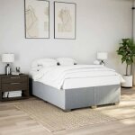 Vidaxl cadre de lit gris clair 140x190 cm tissu sommier cadre de lit plateforme cadre de lit rembourr ...