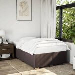 Vidaxl cadre de lit marron fonc 120x190 cm tissu sommier cadre de lit plateforme cadre de lit rembourr ...