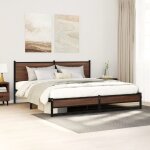 Vidaxl cadre de lit en métal avec tête de lit chêne marron 180x200 cm lit double meuble de chambre à ... Vidaxl cadre de lit en métal avec tête de lit chêne marron 180x200 cm lit double meuble de chambre à ...