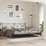Vidaxl cadre de lit m�tal avec t�te de lit / pied de lit sommier � lattes lit adulte lit double de chambre ...
