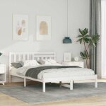 Vidaxl cadre de lit plataforma blanc 140 x 190 cm en bois de pin massif tête de lit pas besoin de sommier ... Vidaxl cadre de lit plataforma blanc 140 x 190 cm en bois de pin massif tête de lit pas besoin de sommier ...