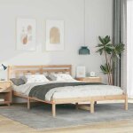 Vidaxl cadre de lit plateforme naturel 160 x 200 cm en bois de pin massif finition mate jambes carr�es ...