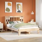 Vidaxl cadre de lit sans matelas 140x190 cm bois de pin massif meuble de chambre  coucher sommier lit ...