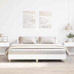 Vidaxl cadre de lit sans matelas blanc 160x200 cm bois dingnierie meuble de chambre  coucher sommier ...
