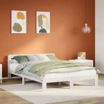 Vidaxl cadre de lit sans matelas blanc 160x200 cm bois de pin massif meuble de chambre à coucher sommier ... Vidaxl cadre de lit sans matelas blanc 160x200 cm bois de pin massif meuble de chambre à coucher sommier ...