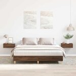 Vidaxl cadre de lit sans matelas ch�ne marron 140x200 cm meuble de chambre � coucher sommier lit double ...