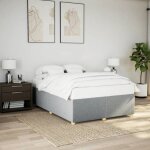Vidaxl cadre de lit sans matelas gris clair 140x190 cm tissu 3284729