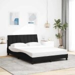 Vidaxl cadre de lit sans matelas noir 140x190 cm tissu lit sommier lit en tissu meubles de chambre  ...