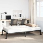 Vidaxl cadre de lit sans matelas pliable noir 90x200 cm acier cadre de lit en mtal cadre de lit pliable ...