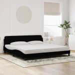 Vidaxl cadre de lit sans matelas lit rembourr� avec sommier � lattes lit double avec pied chambre � coucher ...