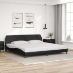 Vidaxl cadre de lit sans matelas lit rembourr� avec sommier � lattes lit double avec pied chambre � coucher ...