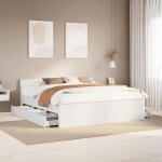 Vidaxl cadre de lit sans matelas avec tte de lit 200x200 cm bois pin meuble de chambre  coucher lit ...