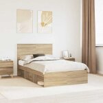 Vidaxl cadre de lit sonoma 120 x 190 cm bois de pin massif chambre � coucher rectangulaire moderne durable ...