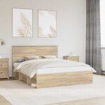 Vidaxl cadre de lit sonoma 160 x 200 cm bois de pin massif chambre � coucher rectangulaire moderne durable ...