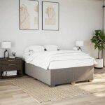 Vidaxl cadre de lit taupe 140x190 cm tissu sommier cadre de lit plateforme cadre de lit rembourr meuble ...