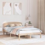 Vidaxl cadre de lit avec tte de lit 135x190 cm en bois massif de pin 872071