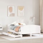 Vidaxl cadre de lit avec tête de lit blanc 120x190 cm bois pin massif lit lit lit double meuble de chambre ... Vidaxl cadre de lit avec tête de lit blanc 120x190 cm bois pin massif lit lit lit double meuble de chambre ...