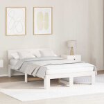 Vidaxl cadre de lit avec t�te de lit blanc 120x190 cm bois de pin massif lit plateforme avec grand espace ...
