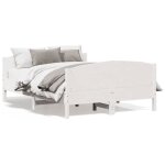 Vidaxl cadre de lit avec t�te de lit blanc 160x200 cm bois pin massif 3216168