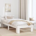 Vidaxl cadre de lit avec t�te de lit blanc 90x190 cm bois massif pin 872465