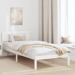 Vidaxl cadre de lit avec tte de lit blanc 90x200 cm bois de pin massif 872123