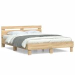 Vidaxl cadre de lit avec t�te de lit ch�ne sonoma 140x190 cm 3207436