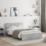 Vidaxl cadre de lit avec t�te de lit gris b�ton 120x190 cm 3207514