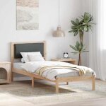 Vidaxl cadre de lit avec t�te de lit gris fonc� 80 x 190 cm pin massif cadre de lit en pin moderne plateforme ...