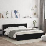 Vidaxl cadre de lit avec t�te de lit noir 200x200 cm 3207456