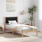 Vidaxl cadre de lit avec t�te de lit noir 80 x 190 cm pin massif cadre de lit en pin moderne plateforme ...