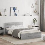 Vidaxl cadre de lit avec t�te de lit sonoma gris 120x190 cm 3207516