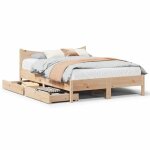 Vidaxl cadre de lit avec tiroirs 140x190 cm bois de pin massif sommier cadre de lit double cadre de lit ... Vidaxl cadre de lit avec tiroirs 140x190 cm bois de pin massif sommier cadre de lit double cadre de lit ...