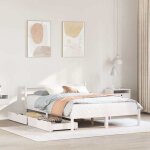 Vidaxl cadre de lit avec tiroirs blanc 140x190 cm bois de pin massif sommier cadre de lit double cadre ... Vidaxl cadre de lit avec tiroirs blanc 140x190 cm bois de pin massif sommier cadre de lit double cadre ...
