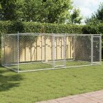 Vidaxl cage pour chien avec portes chenil pour chien maison pour chien niche de jardin terrasse gris ...