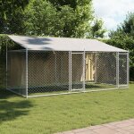 Vidaxl cage pour chien avec toit et portes, chenil pour chien, maison pour chien, niche de jardin terrasse, ...