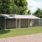 Vidaxl cage pour chien avec toit et portes chenil pour chien maison pour chien niche de jardin terrasse ...