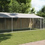 Vidaxl cage pour chien avec toit et porte chenil pour chien maison pour chien niche de jardin terrasse ...