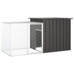 Vidaxl cage pour poules anthracite 200x91x100 cm acier galvanis� parcours � poules cabane � poules poulailler ...